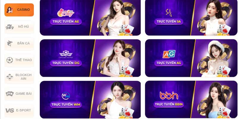 Rất nhiều nhà cung cấp casino uy tín tại sảnh cược